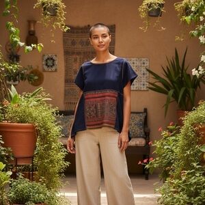 Boho Art-to-Wear Top | Artisan Cotton